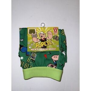 Popeye Men Boxer Brief Medium Green Golf Stretch Soft Underwear Gift Funny NEW